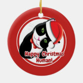 Santa Cat Keramik Ornament (Hinten)