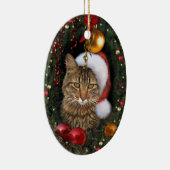 Santa Cat Keramikornament (Rechts)