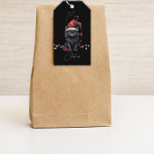 Santa Cat Kitten Weihnachtsrot und Kariert Geschenkanhänger