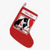 Santa Cat Kleiner Weihnachtsstrumpf (Vorderansicht (hängend))