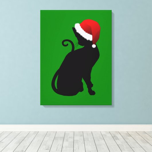 Santa Cat Leinwanddruck (Insitu (Holzboden))