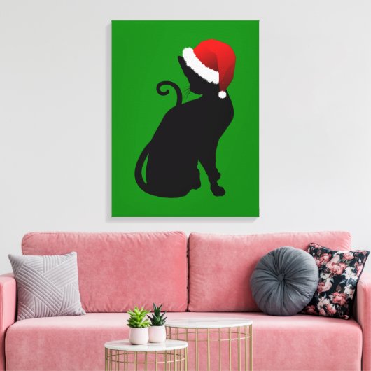 Santa Cat Leinwanddruck (Insitu (Wohnzimmer))