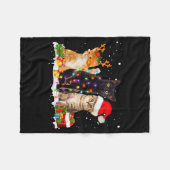 Santa Cat Light Gorgeous Reindeer Pajama Christmas Fleecedecke (Vorderseite (Horizontal))