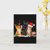 Santa Cat Light Gorgeous Reindeer Pajama Christmas Karte (Gelbe Blume)