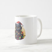 Santa Cat Lights Urlaub Kaffeetasse (VorderseiteRechts)