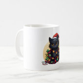 Santa Cat Lights Urlaub Kaffeetasse (Vorderseite Links)