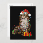 Santa Cat Lover Funny Christmas Kitten Xmas Postkarte (Vorne/Hinten)