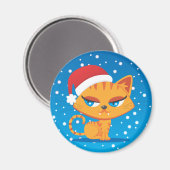 Santa Cat Magnet (Vorderseite/Rückseite)