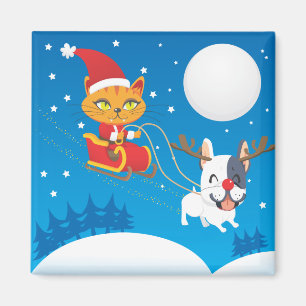 Santa Cat Magnet