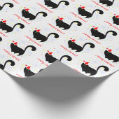 Santa Cat Merry Catmas Weihnachten Geschenkpapier (Ecke)
