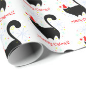 Santa Cat Merry Catmas Weihnachten Geschenkpapier (Rolleneckpunkt)