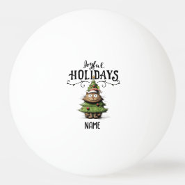 Santa Cat mit Weihnachtsbaum für Tischtennis Pla Tischtennisball