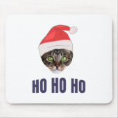 Santa Cat mit Weihnachtsmannmütze, Ho Ho ho Einlad Mousepad (Vorne)