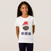 Santa Cat mit Weihnachtsmannmütze, Ho Ho ho Einlad T-Shirt (Vorne ganz)