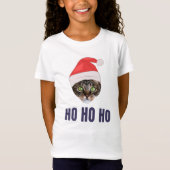 Santa Cat mit Weihnachtsmannmütze, Ho Ho ho Einlad T-Shirt (Vorderseite)