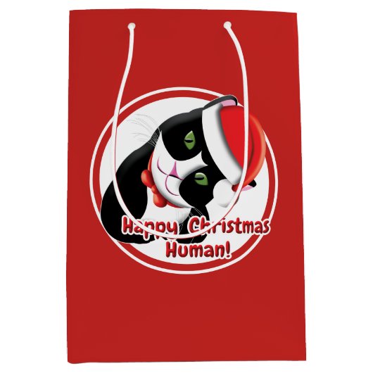 Santa Cat Mittlere Geschenktüte (Vorderseite)