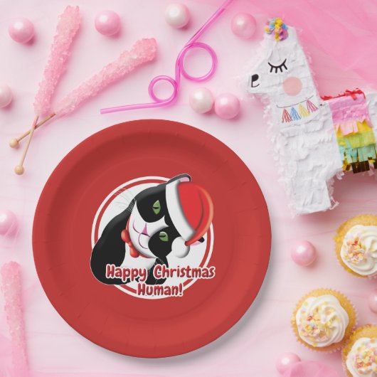 Santa Cat Pappteller (Party)