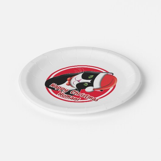 Santa Cat Pappteller (Schrägansicht)