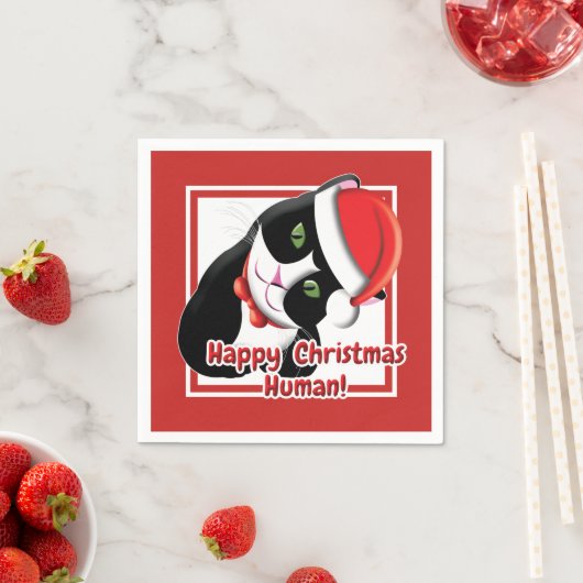 Santa Cat Serviette (Beispiel)