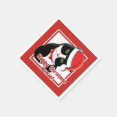 Santa Cat Serviette (Ecke)