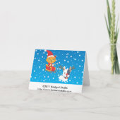 Santa Cat Sleigh Feiertagskarte (Rückseite)