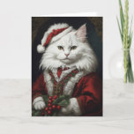 Santa Cat Weihnachtskarte Dankeskarte<br><div class="desc">Santa Cat,  in der Botschaft: Segnungen der Jahreszeit und Hoffnung für ein neues Jahr des Friedens</div>