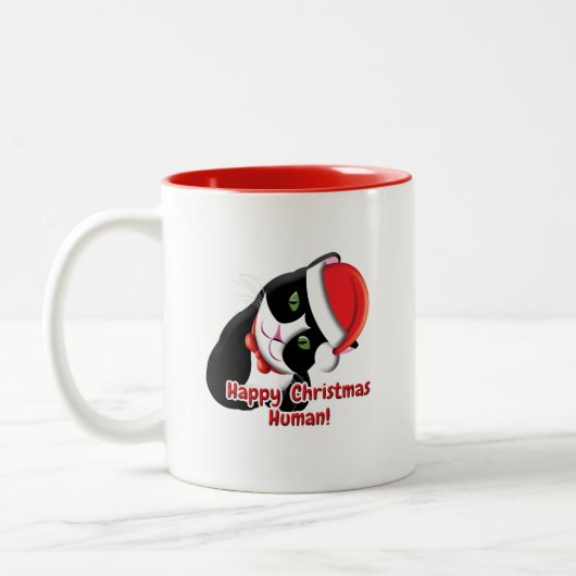 Santa Cat Zweifarbige Tasse (Links)