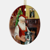 Santa - Catahoula Leopard Dog Keramikornament (Rechts)