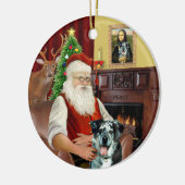 Santa - Catahoula Leopard Dog Keramikornament (Links)