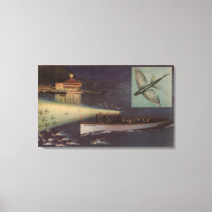 Santa Catalina Island, CA Casino, Fliegender Fisch Leinwanddruck