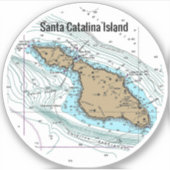 Santa Catalina Island Chart Aufkleber (Vorderseite)