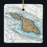 Santa Catalina Island Chart Keramikornament<br><div class="desc">Weihnachtsschmuck der Insel Santa Catalina mit Seekarten.</div>