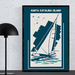 Santa Catalina Island Kalifornien - Segeln vintage Poster