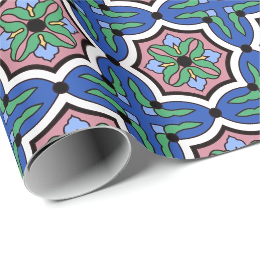 Santa Catalina Island Tile Design Geschenkpapier (Rolleneckpunkt)