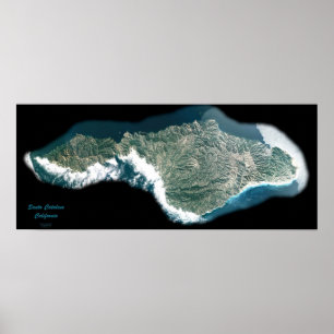 Santa Catalina, kalifornisches Satellitenposter-Fo Poster