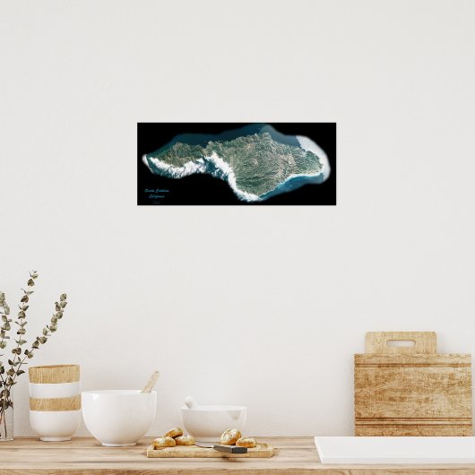 Santa Catalina, kalifornisches Satellitenposter-Fo Poster (Küche)
