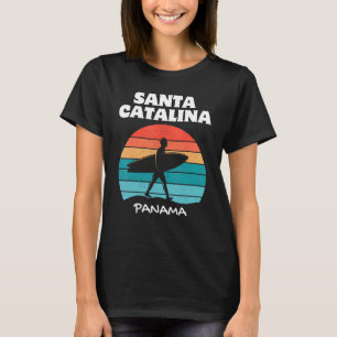 SANTA CATALINA PANAMA Surf Retro Sonnenuntergang S T-Shirt