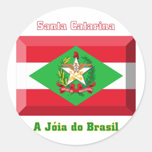 Santa Catarina Flag Gem Runder Aufkleber (Vorderseite)
