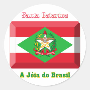 Santa Catarina Flag Gem Runder Aufkleber