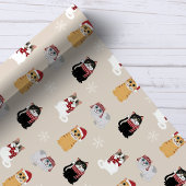 Santa Cats Niedlich Pet Kitty Weihnachtsmuster Geschenkpapier