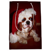 Santa Cavalier Spaniel Puppy Mittlere Geschenktüte (Vorderseite)