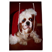 Santa Cavalier Spaniel Puppy Mittlere Geschenktüte (Rückseite)