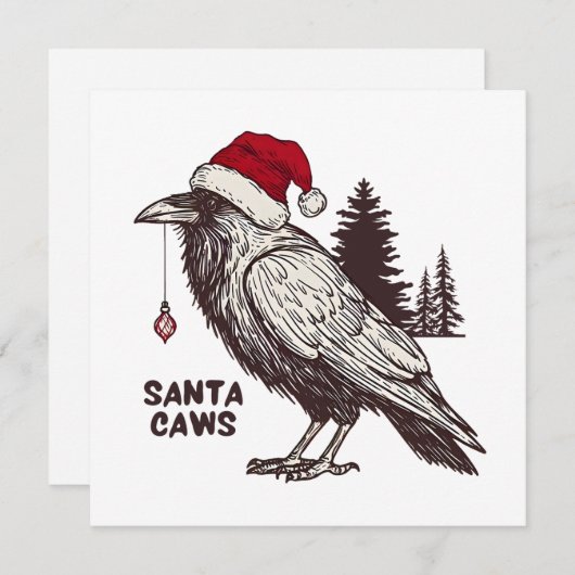 Santa Caws Feiertagskarte (Vorne/Hinten)