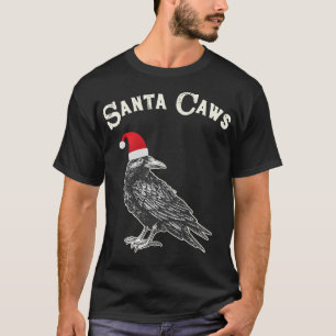 Santa Caws Goth Weihnachtsdesign für Edgar Allan P T-Shirt
