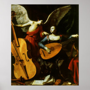 Santa Cecilia und der Engel von Carlo Saraceni Poster