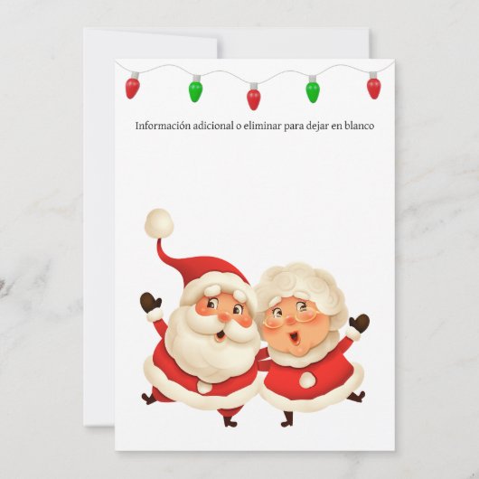 Santa Cena de Nochebuena Weihnachts-Party Einladung (Rückseite)