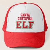 Santa Certified Elf Trucker Hat Truckerkappe (Vorderseite)