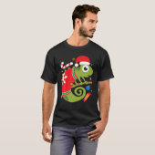 Santa Chameleon Funny Cool Christmas Gift T-Shirt (Vorne ganz)