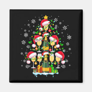 Santa Champagner Als Weihnachtsbaum Passendes Getr Magnet
