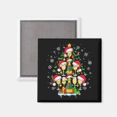 Santa Champagnes As Christmas Tree Matching Drinke Magnet (Vorderseite/Rückseite)